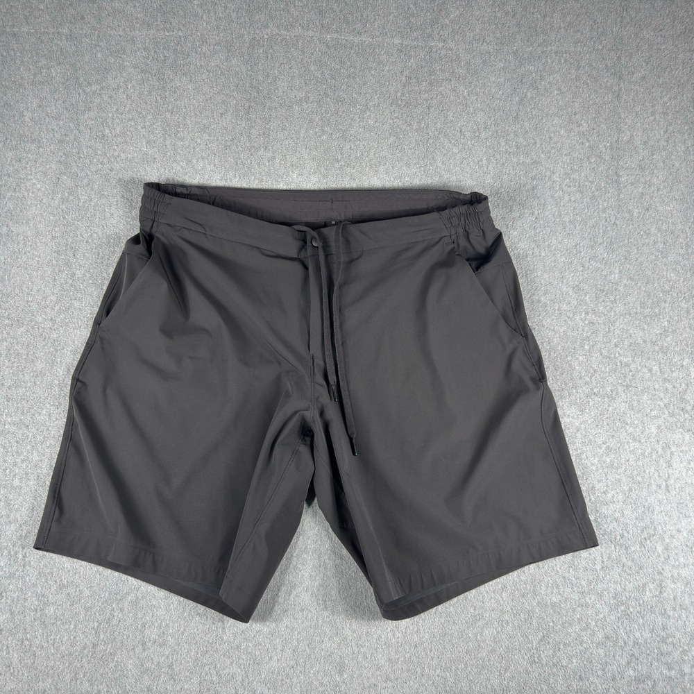 Lululemon Commission Mens Black‎ Classic Chino Golf Casual Shorts 38 Drawstring